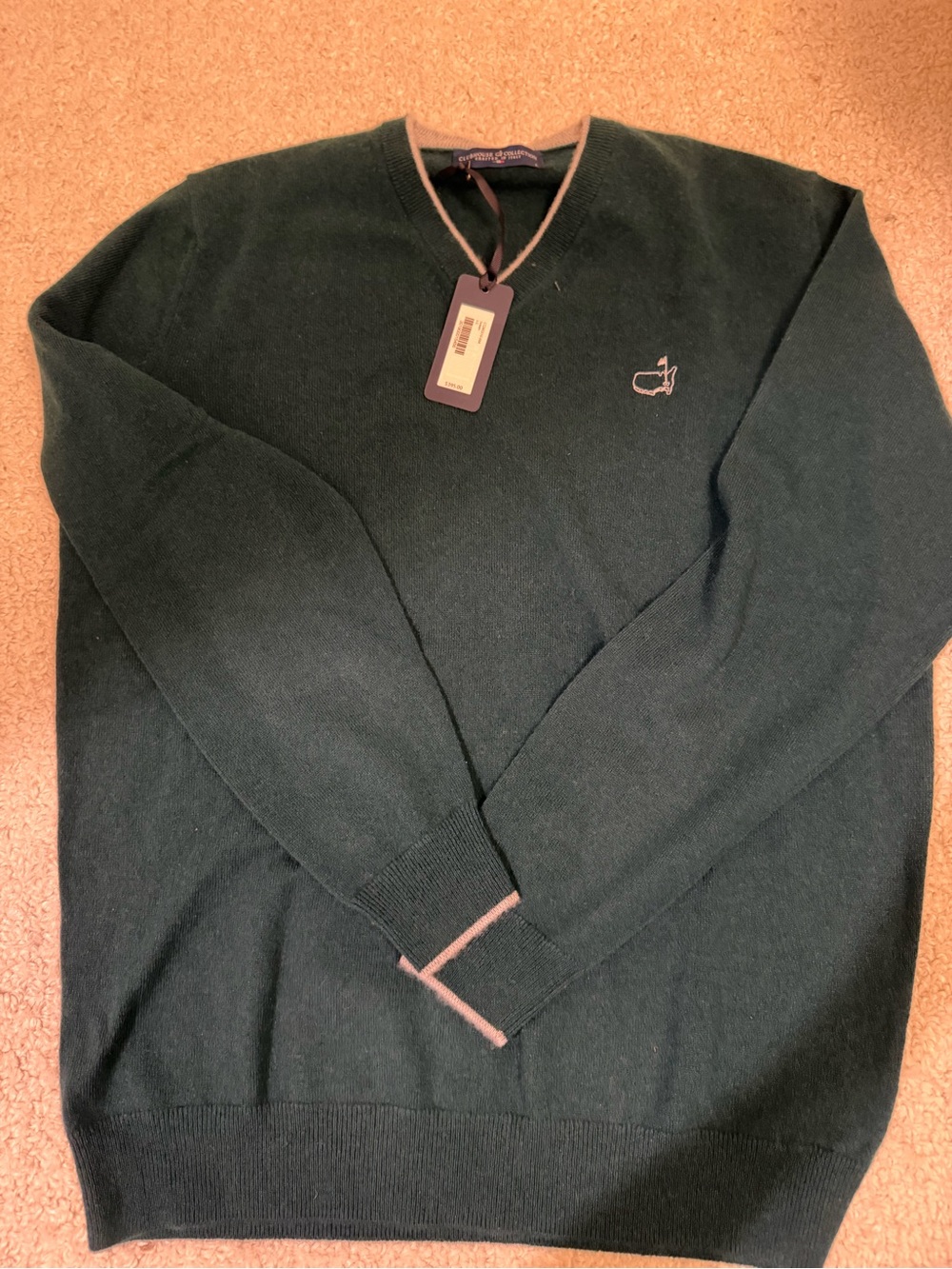 Augusta National Master's Green V-Neck Cashmere Sweater